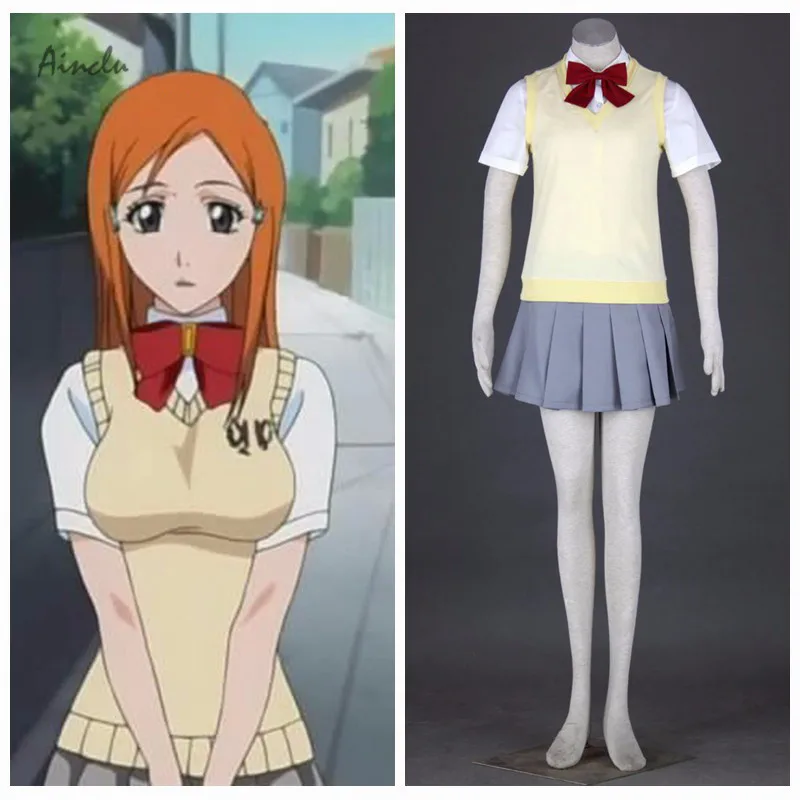 Ainclu Free Shipping Bleach The empty seat first senior women's autumn School Uniform Cosplay Costume |