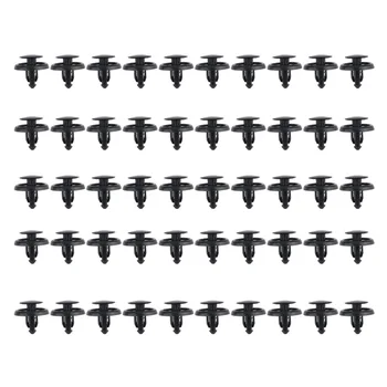 

50 Pcs Car Fastener fit 7mm Dia Hole Black Push Retainer Rivets Clips for Toyota Automobile Door Bumper Fender Cover Trim Clip #
