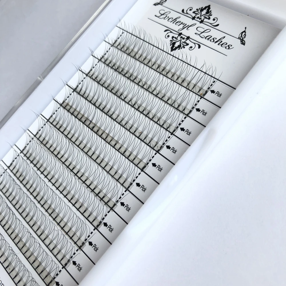 

Lvcheryl Volume 3D False Eyelash Extension C 8/10/12mm Silk Soft Individual Eyelash Extensions Russian Black Lashes