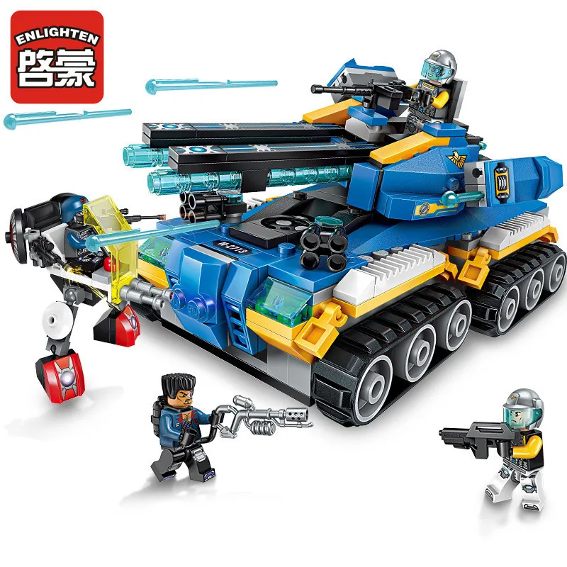 

Block 2713 Assembling Toys Science And Technology Time Deformation War Chariot Apocalypse Tank Cannon Aircraft 6-8-12 Year