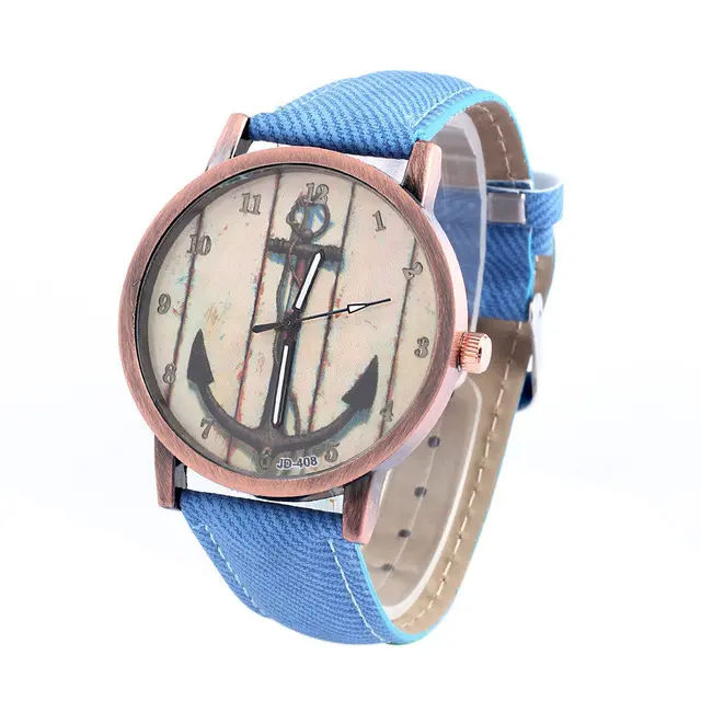 JUNYU Vintage Ship Anchor Watches Nautical Watch Ladies Men's Quartz