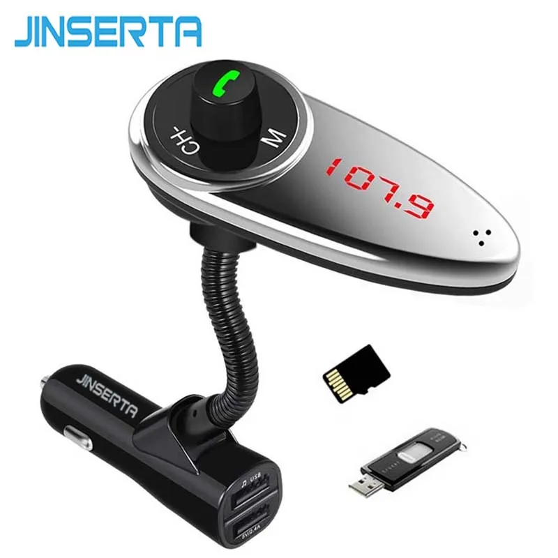 JINSERTA Portable MP3 Audio Player Wireless Bluetooth Handsfree FM Transmitter USB Car Charger Support Flash TF Card SD Drive audio-player : image JINSERTA Portable MP3 Audio Player Wireless Bluetooth Handsfree FM Transmitter USB Car Charger Support Flash TF Card SD Drive audio-player