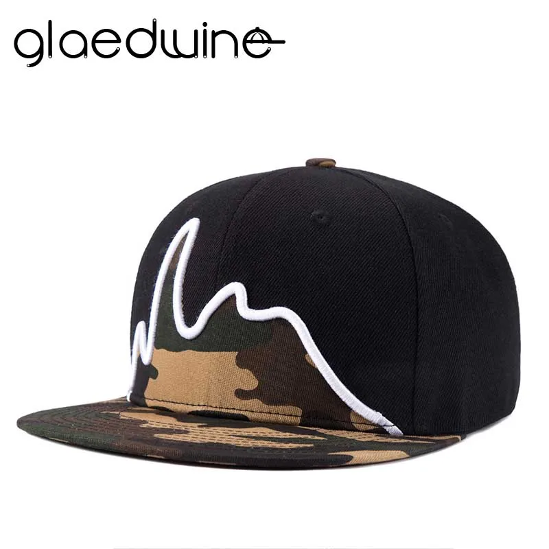 Glaedwine бренд Для мужчин черный snapback плоским шляпа регулируемые Бейсболки для женщин папа шляпа Gorra хип-хоп Кепки кости шляпа для для мужчин wo Для мужчин