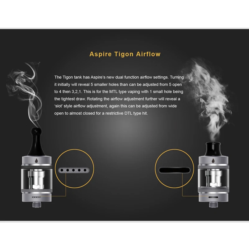 Aspire Tigon бак жидкостью Vape MTL/DTL 3 5 мл с 1 2 и 0.4ohm катушки ребенка устойчивы электронные