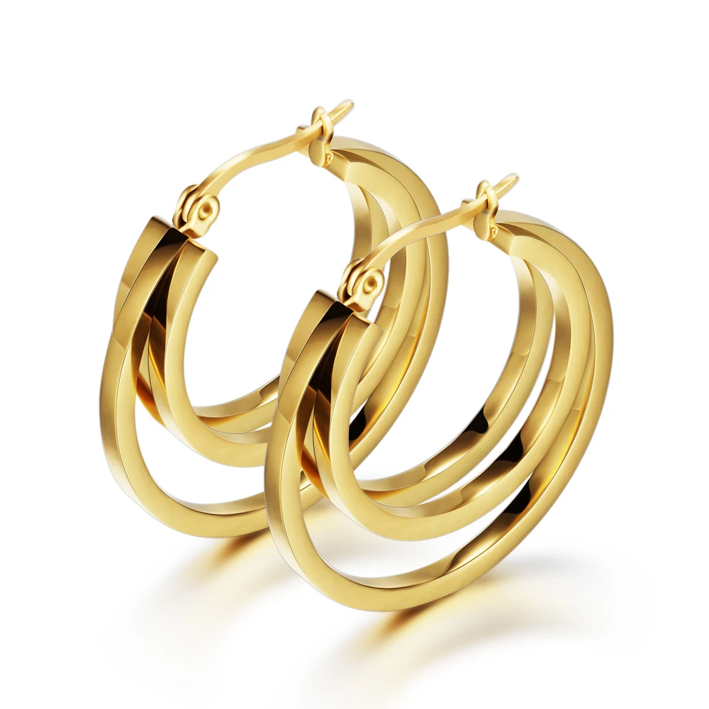 Модные ювелирные изделия золотого цвета из нержавеющей титана стали золотые крылья женские серьги-кольца