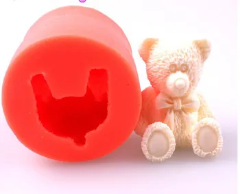 

Hot Selling 80*58mm 3D Soap Molds Cute Teddy Bear Soft Silicone Mold Candle Jelly Cake Handmade Soap Cake Decorating Tools SM023