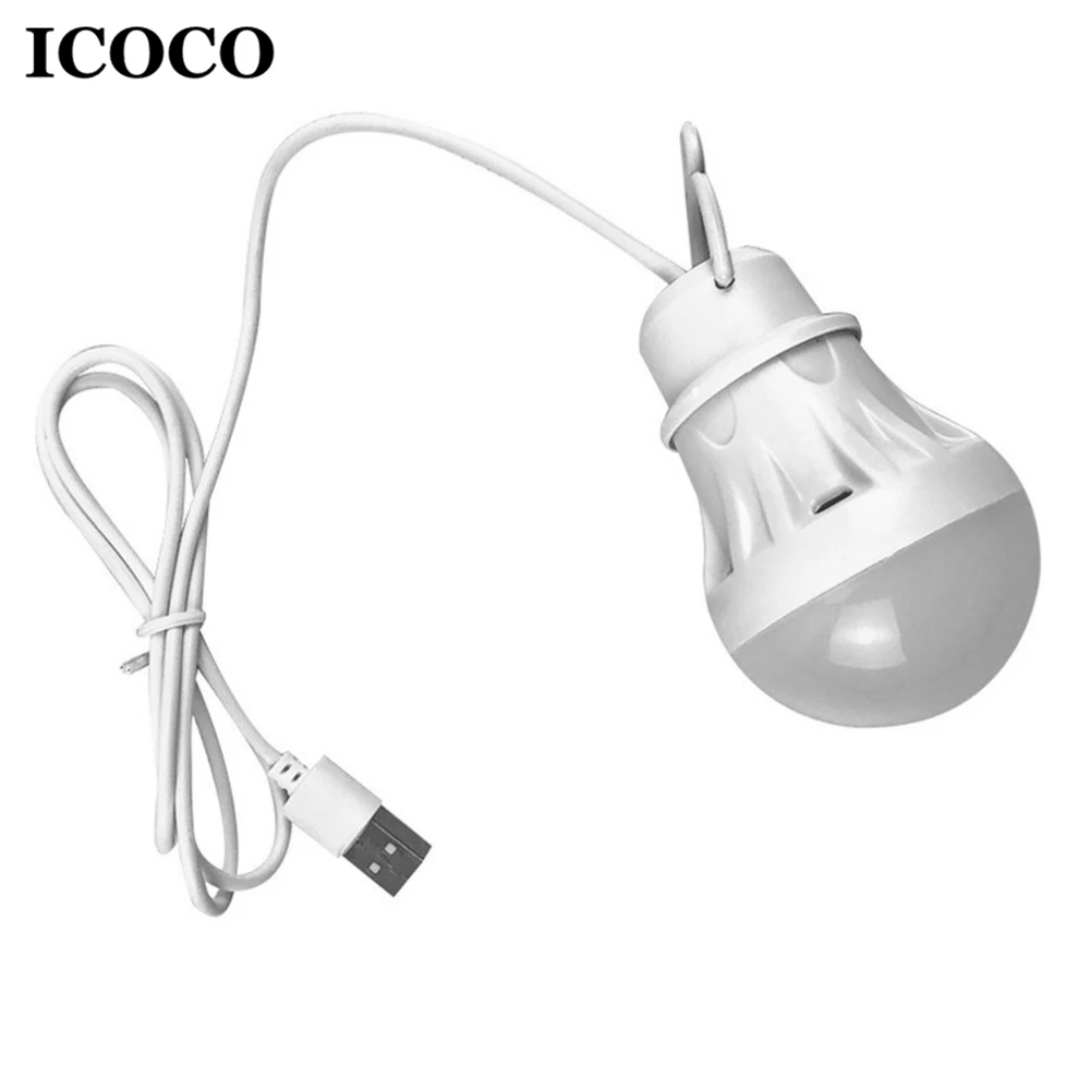 ICOCO 5 V 3 W Портативный лампочка USB свет разноцветные ПВХ окружающей среды светодиодный светильник usb-лампы для Пеший туризм для походов