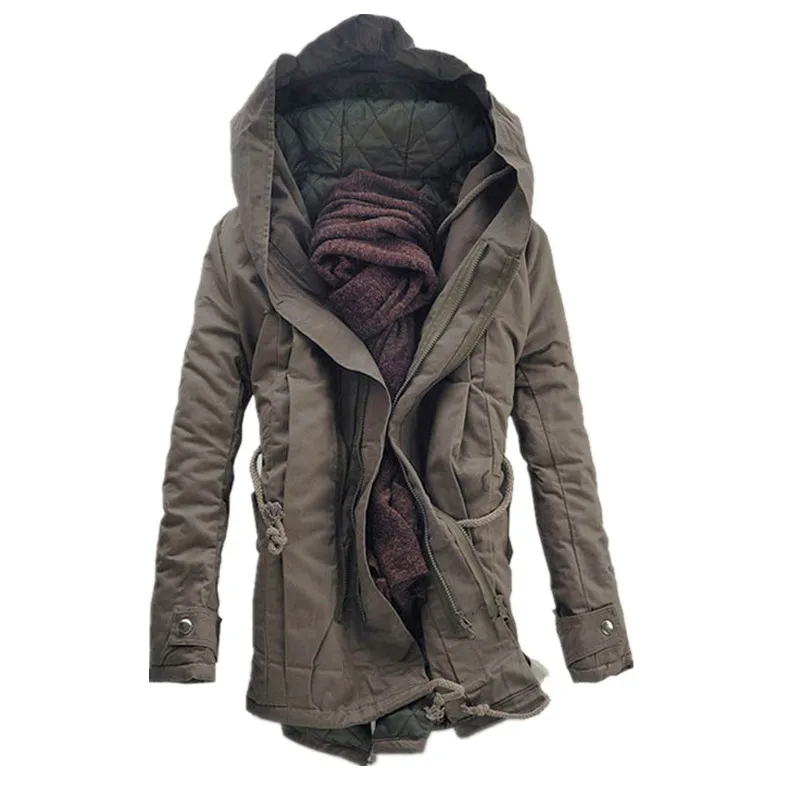 Beste Mannen Jas en Jassen 2018 Winter Mannen Warme Jassen Mode mannen Jassen Downs Casual Mannen Dikke Outwears Hooded katoenen jas 6XL