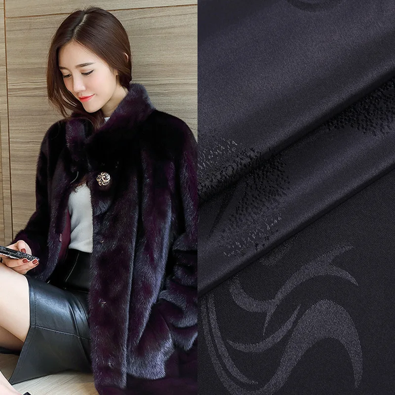 

150 cm jacquard fabric meter lining fabric material stretch polyester black fabric wholesale cloth