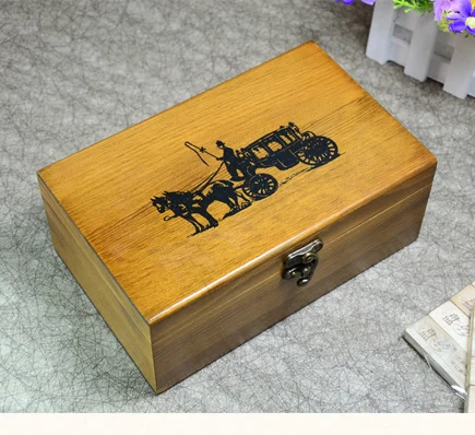 Zakka, ящик из твердой древесины, шкатулка для ювелирных изделий, домашняя коробка для хранения, деревянные коробки, мусор, канцелярские принадлежности, ретро старый, три решетки, onsale
