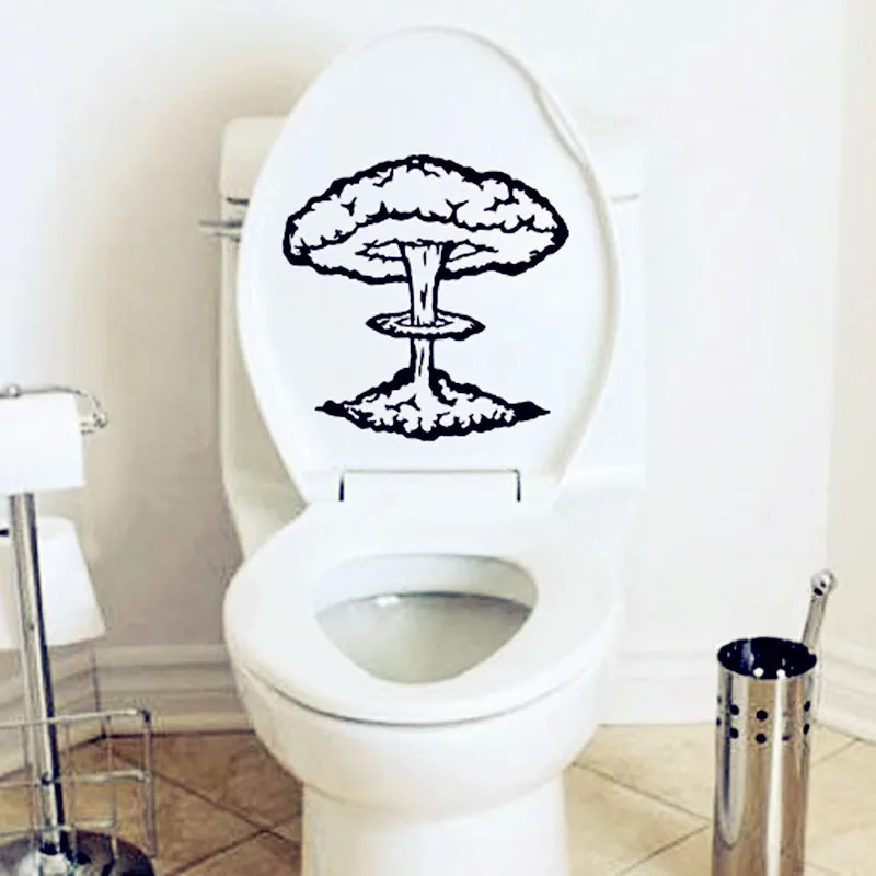 Atomic Bomb Explosion Bathroom Vinyl Decal Home Decor Toilet Wall