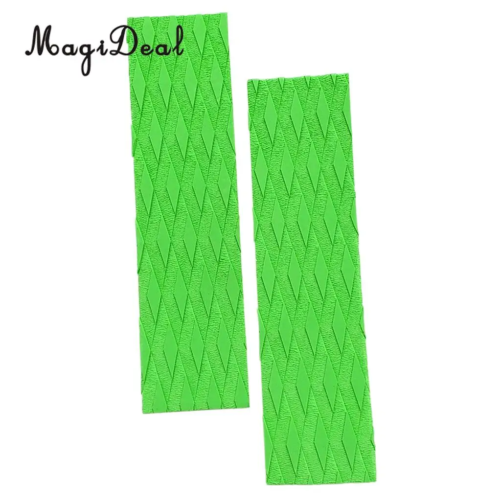 2Pcs EVA Anti-slip 5mm Surfing Traction Pad Bar Grip for Skimboard Longboard SUP Surfboard Bodyboard Shortboard - Fruit Green