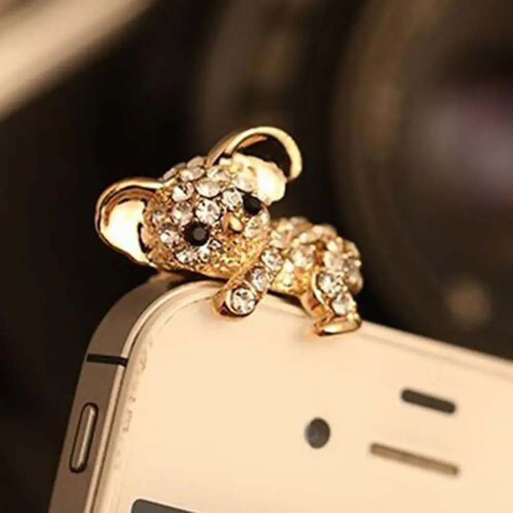 

New Cute Diamond Pattern koala Design Anti Dust Plug For Phone Accessories Earphone Jack