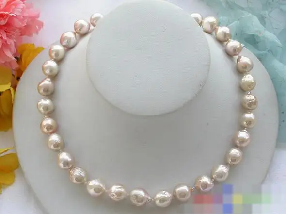 

song voge gem nanJ2258 pink almost round keshi reborn PEARL NECKLACE