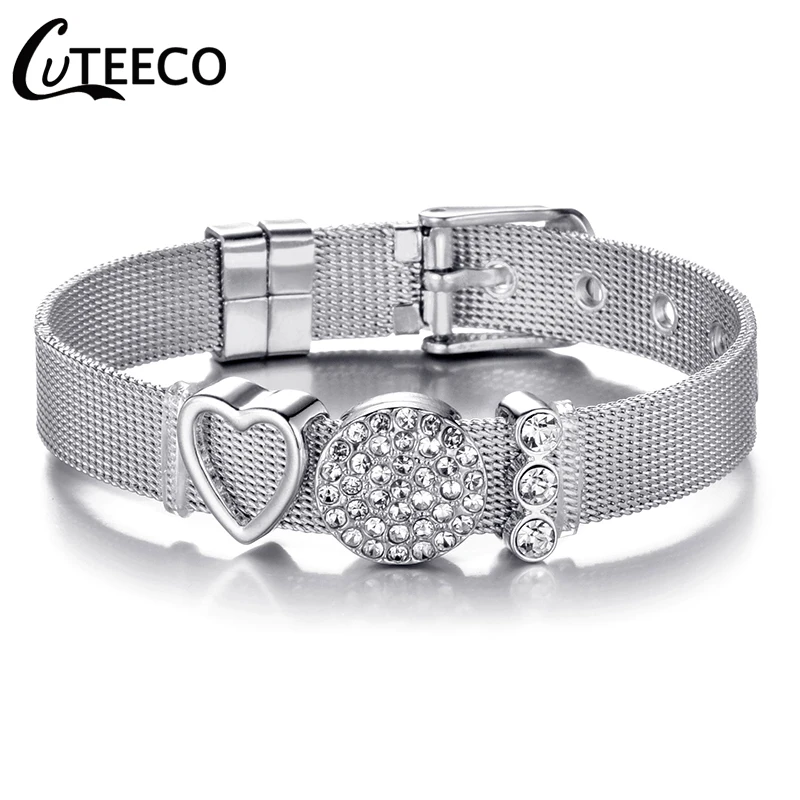 CUTEECO модный браслет из нержавеющей стали для женщин и мужчин очаровательный