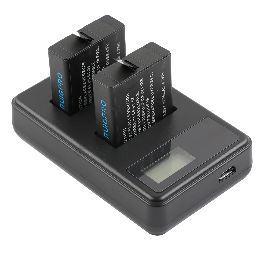 2Pcs-AHDBT501-Hero5-Battery-Akku-USB-LED-3-Port-Charger-with-Type-C-Port-for-GoPro (5)