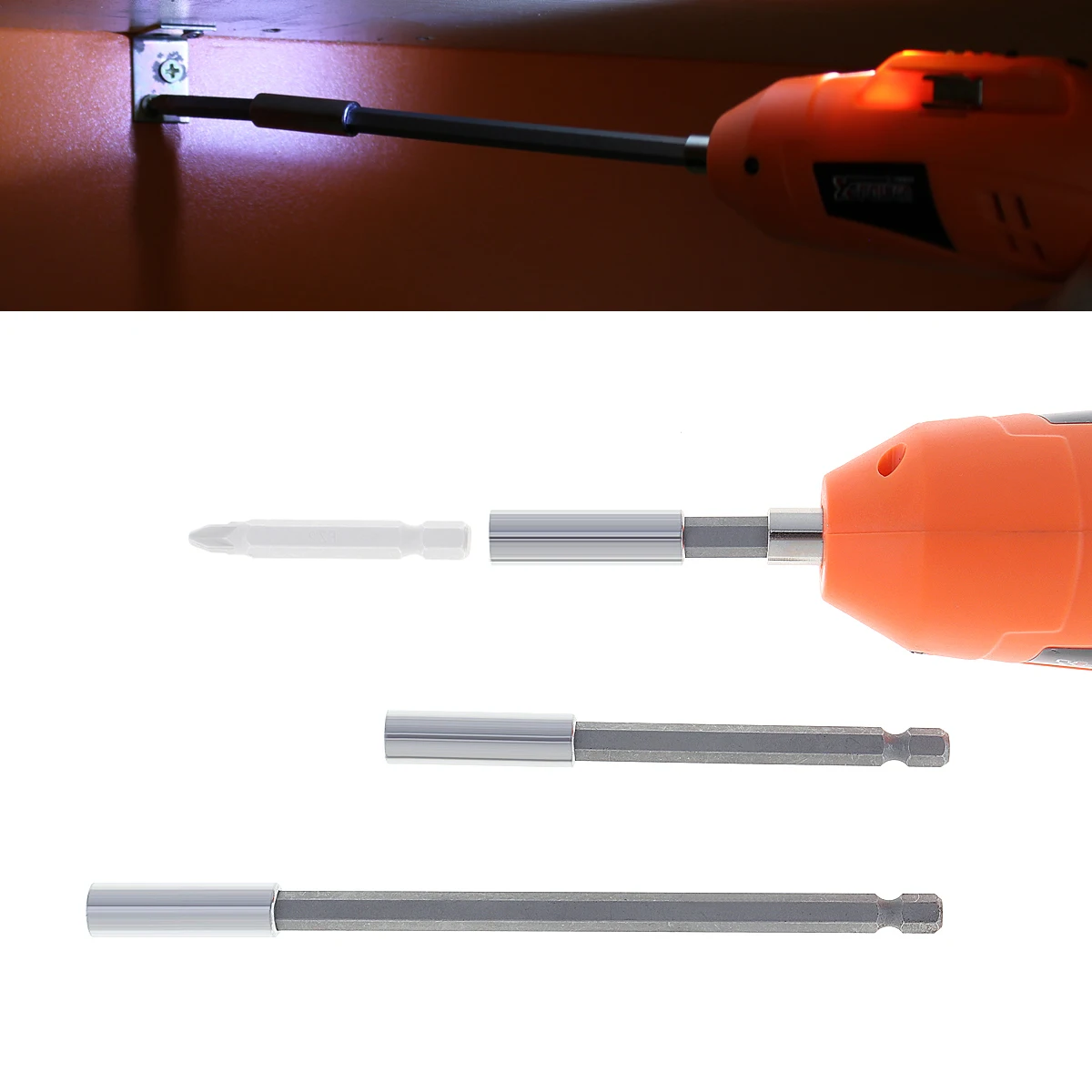 3pcs 1/4'' Hex Shank Screwdriver Bit Extension Bar 60mm 100mm 150mm Lengthening Shank Connecting