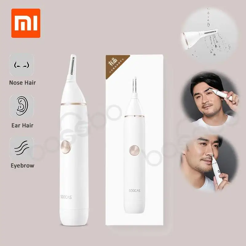 

XIAOMI SOOCAS Nose Hair Trimmer N1 Eyebrow Sharp Blade Body Wash Portable Minimalist Design Safe Cleaner Trim Personal Daily Use
