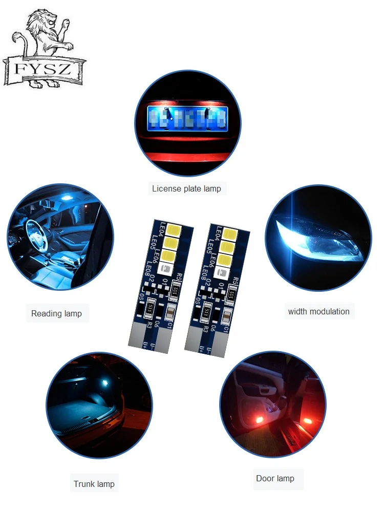 

2Pcs New T10 W5W WY5W 501 2825 168 High Quality Super Bright LED Car Reading Dome Lights Auto Marker Lamps Wedge Tail Side Bulbs