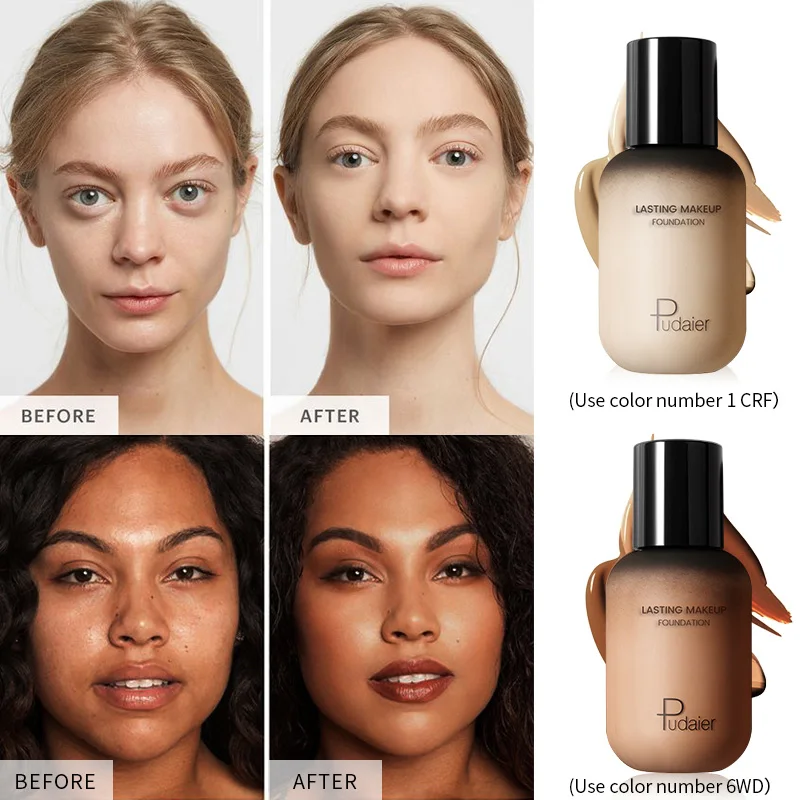 

Pudaier 40ml Matte Liquid Foundation Base Makeup Concealing Full Coverage Liquid Long-lasting Natural Oil-control Make Up