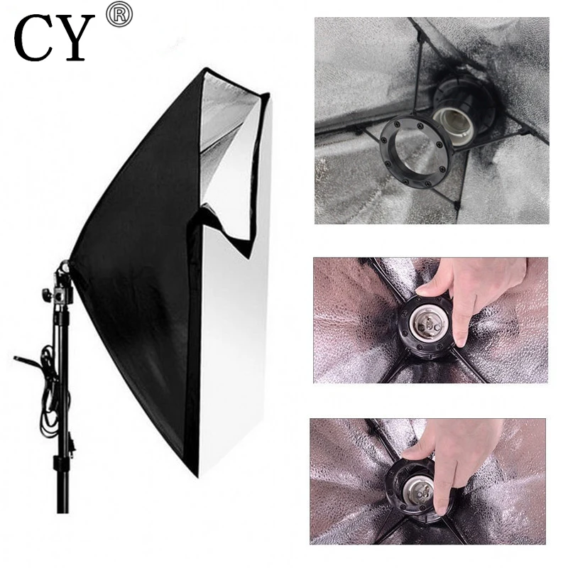 

CY Photography Studio Softbox Kits 50x 70cm Folding Easy Single Lamp Socket Softbox+200cm Light Stand Photo Studio Soft Box Set