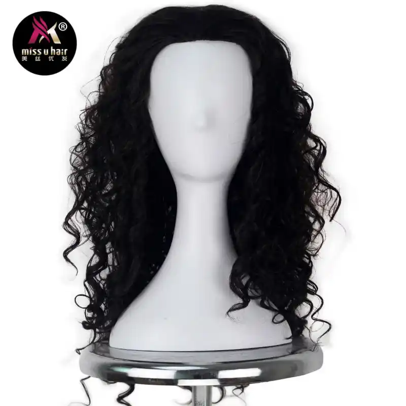 Miss U Hair Synthetic Men Adult Medium Long Curly Dark Brown Hair Prestyled Halloween Cosplay Costume Full Wig