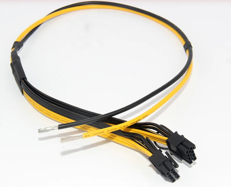 100 шт. двойной PCIe PCI-E видеокарта 8pin 6 + 2pin DIY Кабель питания сплиттера шнур для