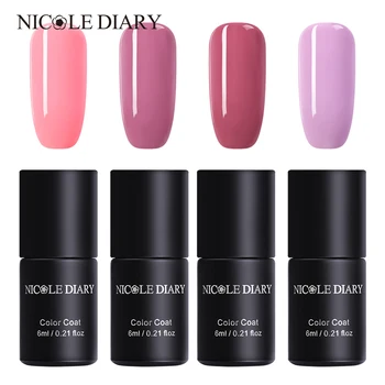 

NICOLE DIARY 4Pcs/set One Step Nail Gel Longasting LED UV Lamp Nail Gel Polish varnish Varnish no Base Top Coat Gel Nail Art