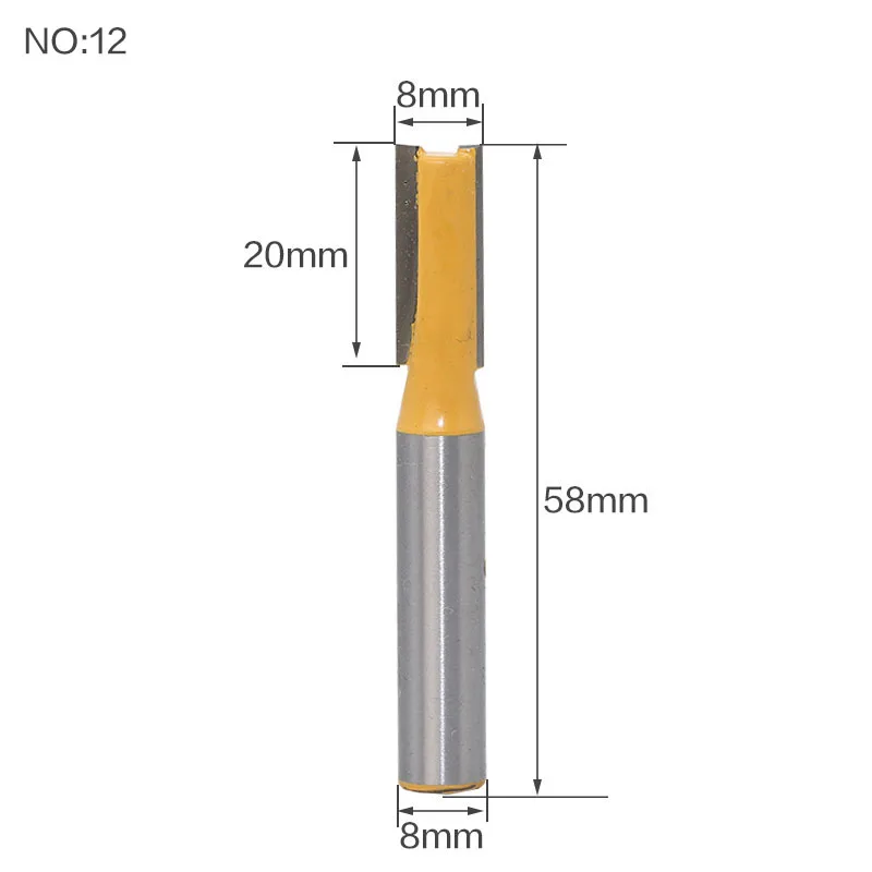 1 шт. 8 мм хвостовик древесины маршрутизатор бит прямой Концевая фреза триммер очистка заподлицо отделка угловая круглая бухта коробка биты инструменты фреза