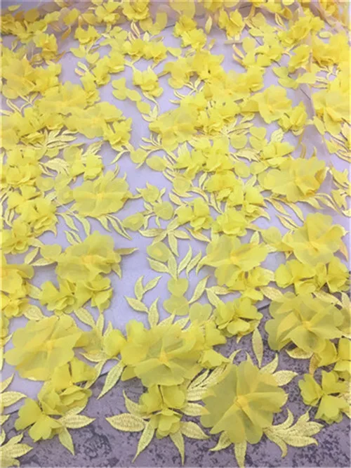 Nice Looking High Quality Embroidry Lace Trim Nigerian 3D Lace Fabrics For African Dresses