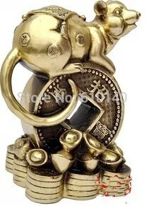 

Lucky mouse play on the Silver Dollar bronze statue * Zodiac statue*mouse statues