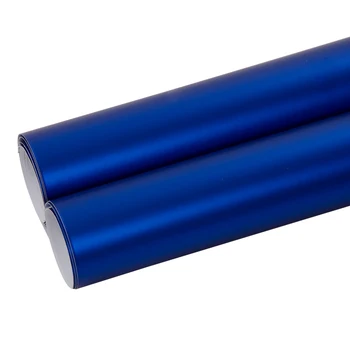 

60"x20"/152x50cm Blue Satin Matte Chrome Finish Vinyl Wrap Film Decal Sheet DIY Easy to Use Air-Release Adhesive Sticker