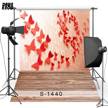 

DAWNKNOW Butterfly Wall New Fabric Polyester Background For Personal Wood Floor Vinyl Backdrop For Wedding Photo Studio S1440