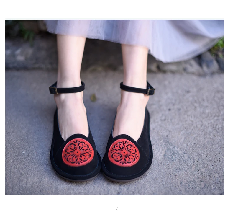 Artdiya/оригинальная женская обувь ручной работы с закрытым носком в стиле ретро; удобная обувь из натуральной кожи на плоской мягкой подошве с пряжкой; 808-50