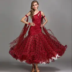 Красный бального танца Конкурс платья Tandard Бальные платья Стандартный платья для танцев фламенко костюмы Бальные Вальс платье