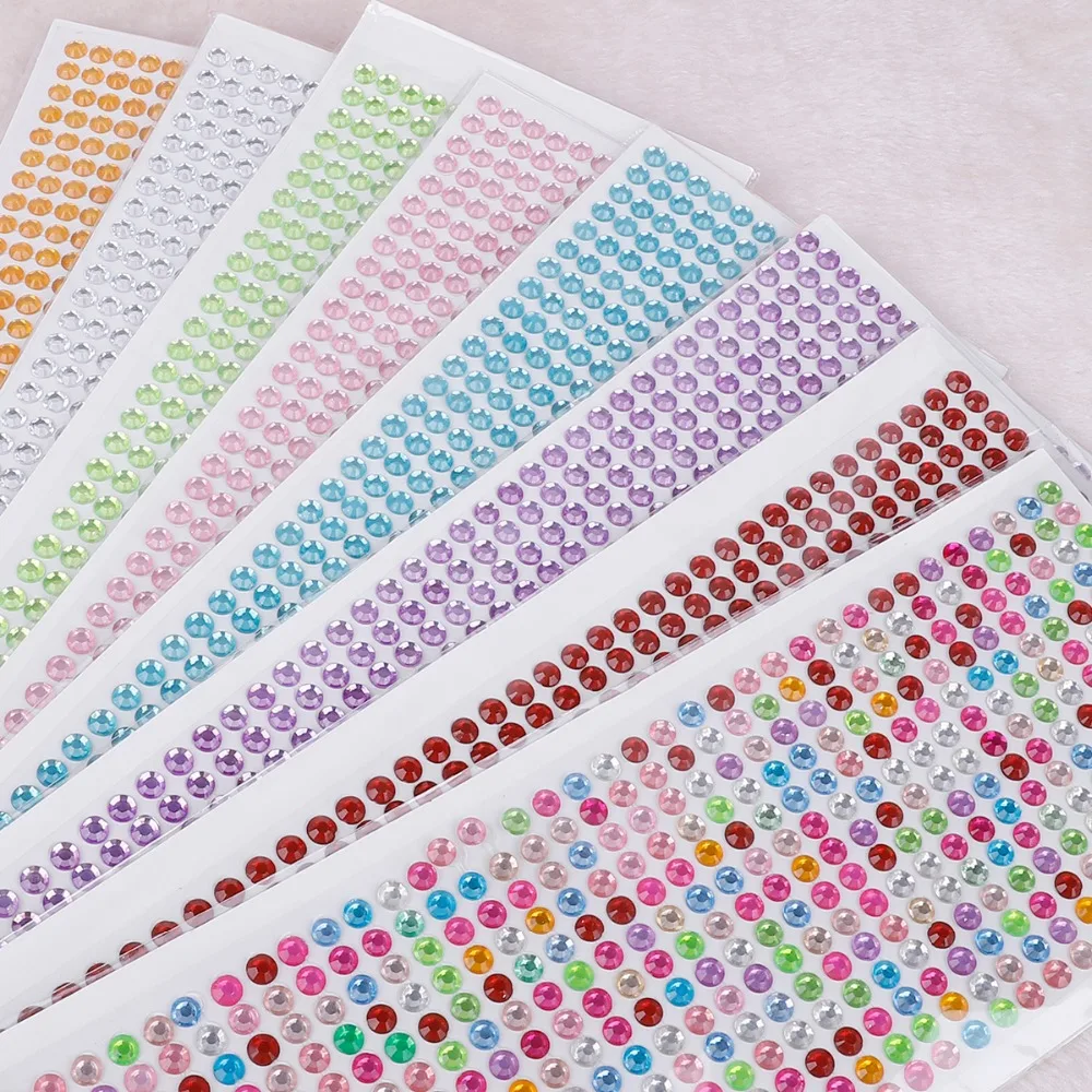 504pcs/lot 6mm Acrylic Rhinestones Fabric Phone Scrapbooking Nail Art DIY Material For Party Crafts Decoration Supplies