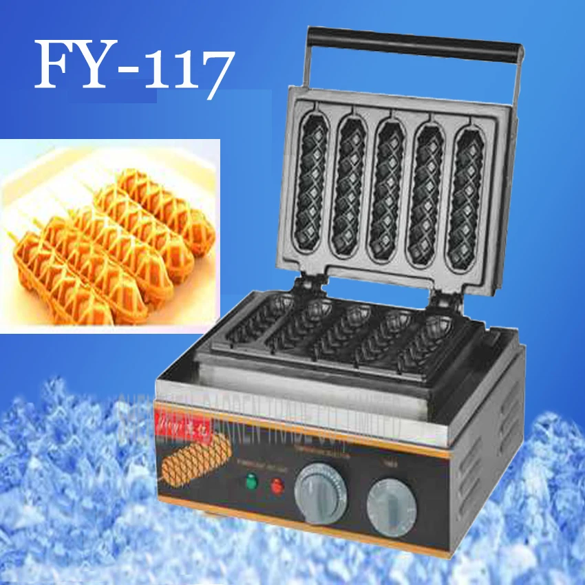 1PC Electrical Lolly Waffle Hot Dog Machine with 5 pcs Molds 110v 220v