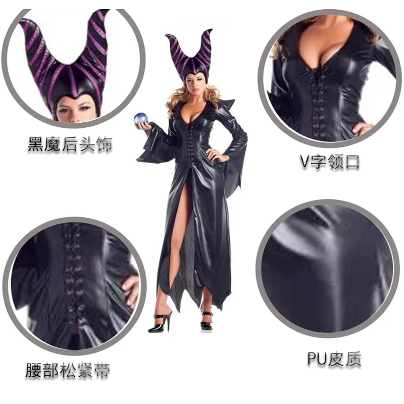 high-quality-Maleficent-costumes-Adlut-sexy-black-halloween-Costumes-female-witch-cosplay