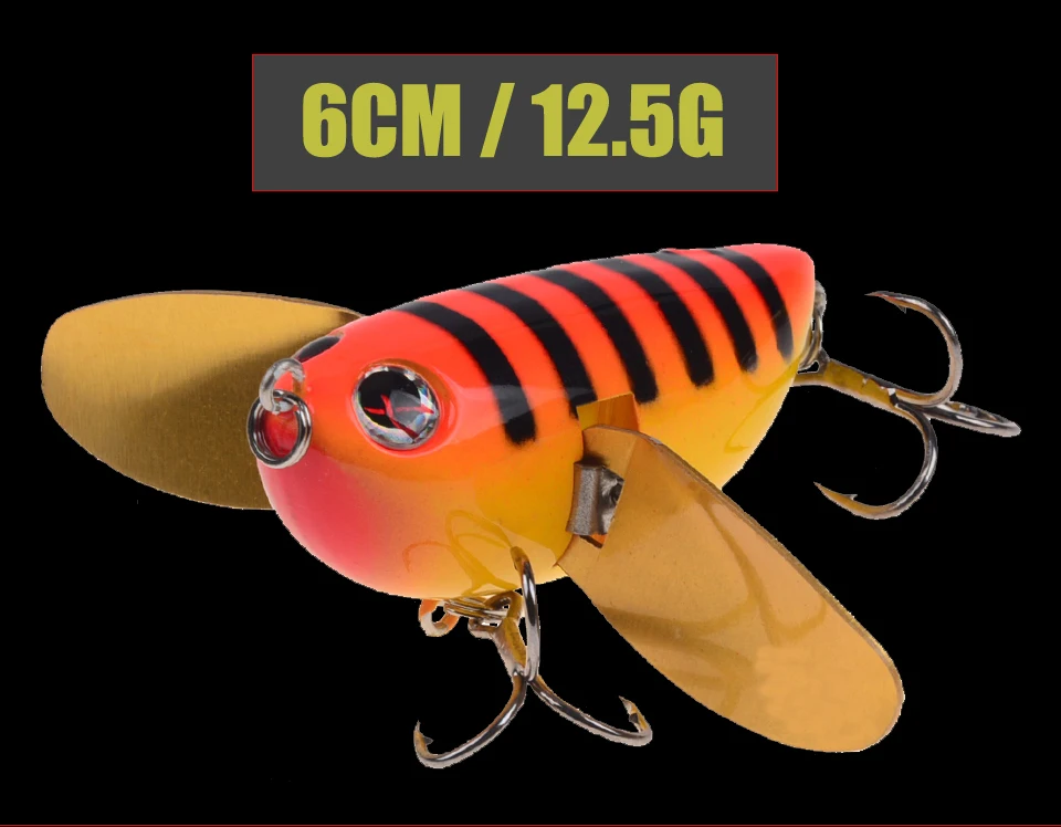 LINGYUE Topwater Crankbait рыболовная приманка 6 см 12,5 г плавающий воблер, твердая приманка-Поппер, искусственная приманка с металлическими крыльями