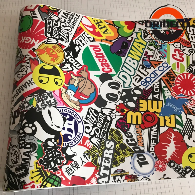 hot sale cartoon sticker bomb vinyl wraps 2