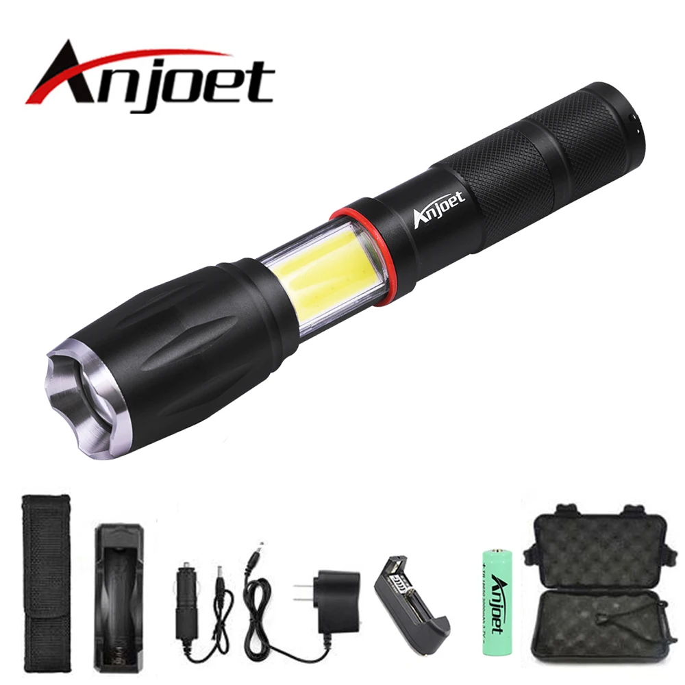 

Anjoet LED Handheld Tactical Flashlight 18650 AAA T6 COB Lantern Magnetic 6 Modes Water Resistant for Emergency camping