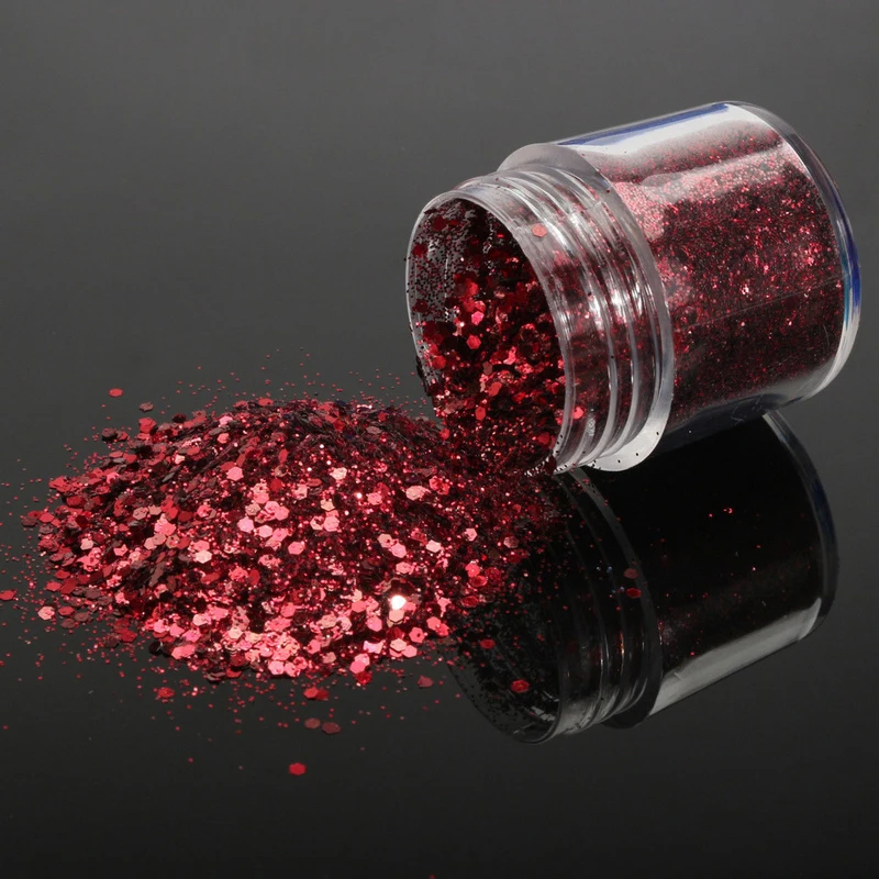 Shellhard 5 Boxes/Set Chunky Glitter Powder Sequins Flake 10ml Nail Art Tips Decor Chunky Glitter Suitable For Face Eye Body
