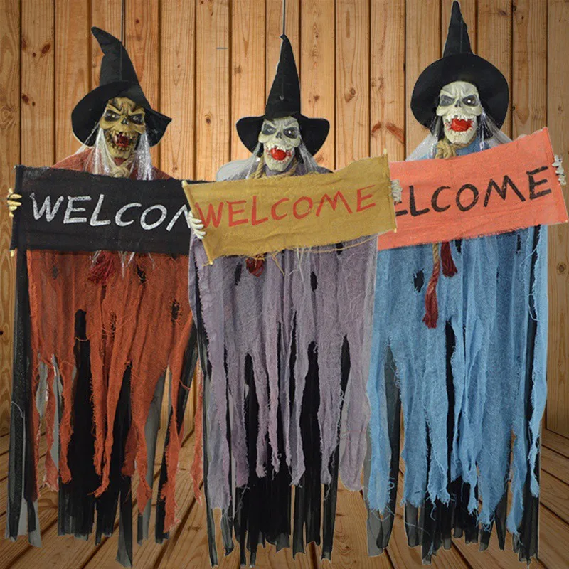 

Glowing Ghost Welcome Decorations For Halloween Party Bar Portable Holiday DIY Decoration