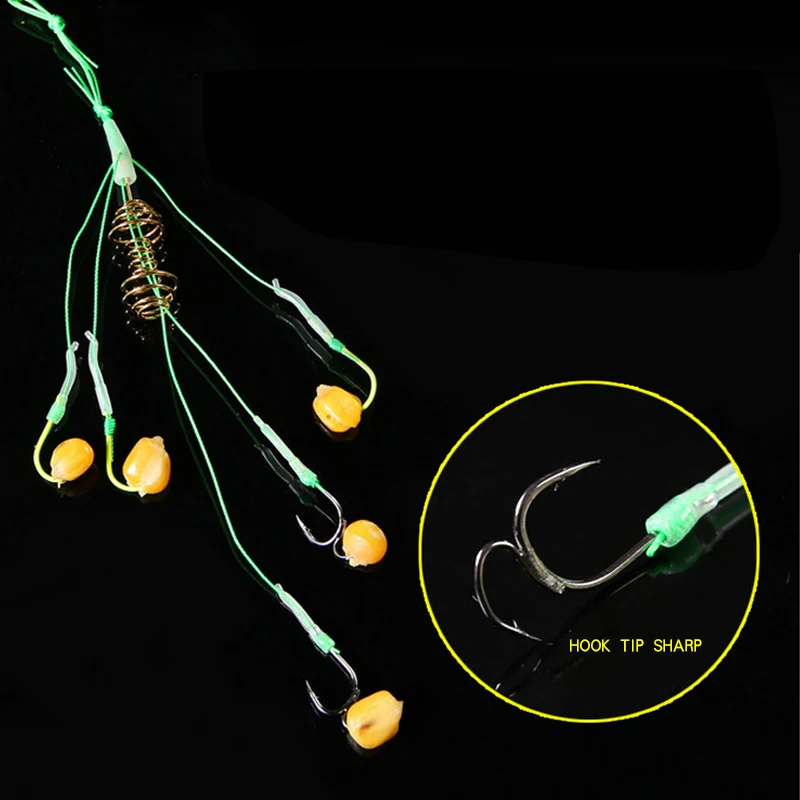 Рыболовный крючок для карпа, рыболовная приманка, кормушка, клетка, острый пучок, взрыв, рыболовный крючок с леской, пружины из нержавеющей стали