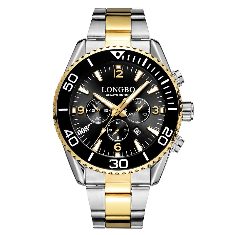 

Men Stainless Steel Quartz Watches Sport Gold Black Quartz Wrist Watch Luxury Watch