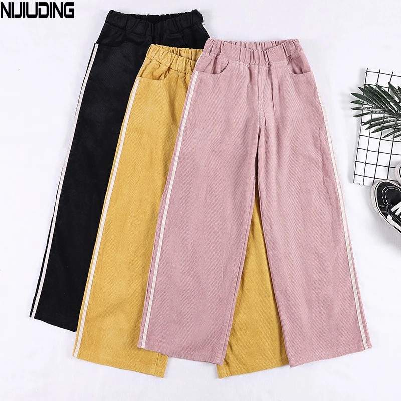 NIJIUDING Autumn Winter Women's Pants Corduroy Wide Leg Pants Thick ...