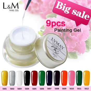 

Recommend 9 Pcs Lvmay Painting Gel Nails Paint Super Jar Full Excellent Ink Gel Duration Long Wonderful 12 Color Well Printed