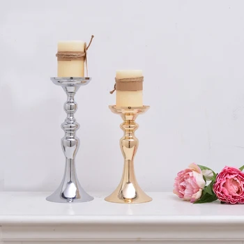 

mental iron chorme candle holders for wedding stage walkway decoration