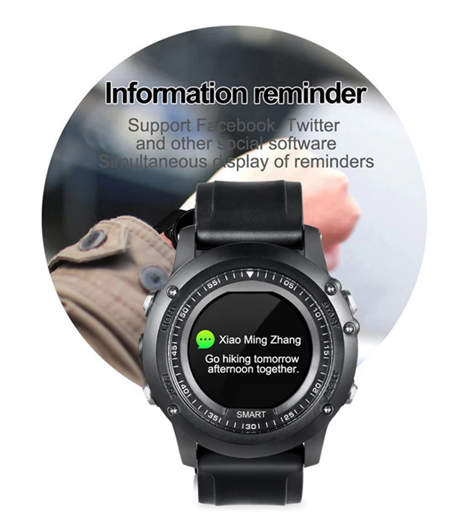 COLMI T2 IP68 Waterproof Heart Rate Monitor Push Message Call Reminder Clock Bluetooth 4.0 Brim Men Sport Smart Watch 12