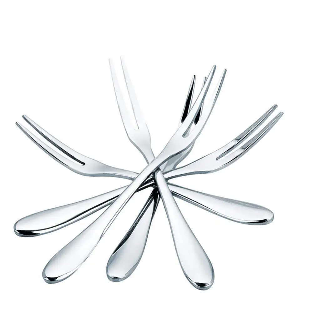 12 Pcs 5 Inch Fruit Forks Stainless Steel Two Prong Forks Tasting